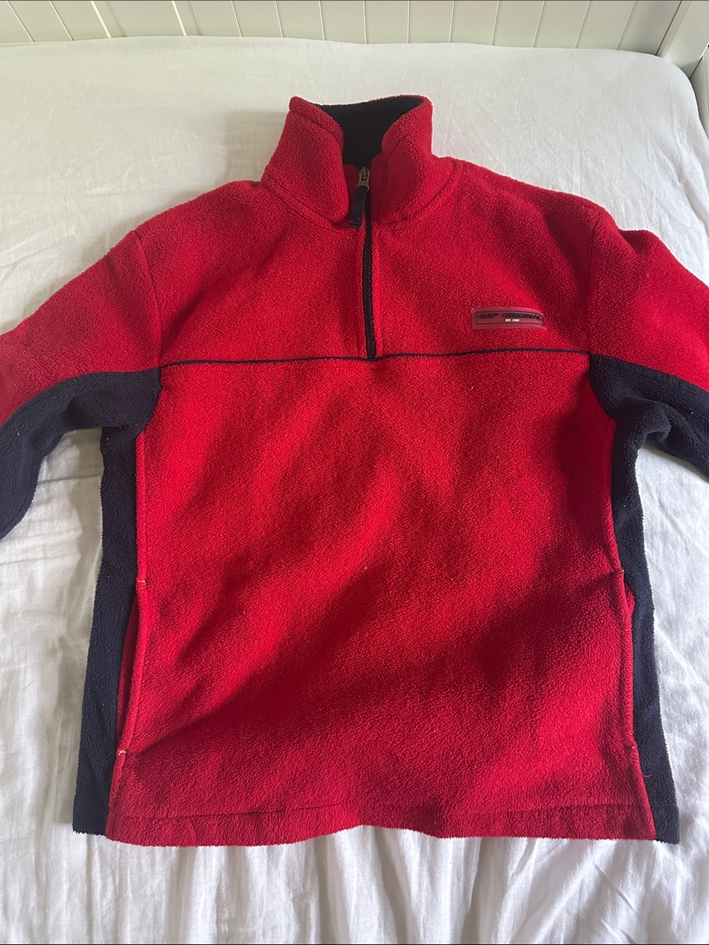 GAP Red and Black Half-Zip Fleece Pullover